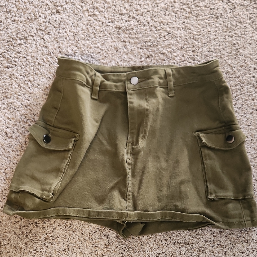 Olive Green Women's Cargo Shorts